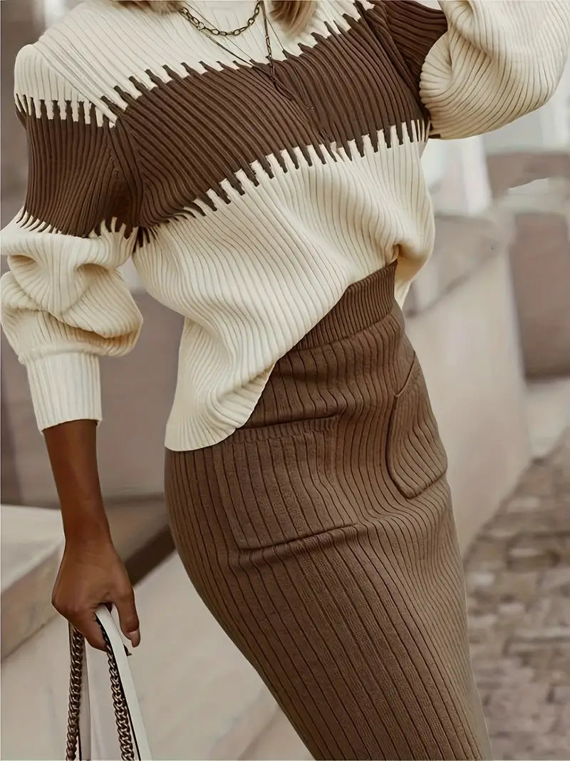 Casual Ribbed Two-piece Set