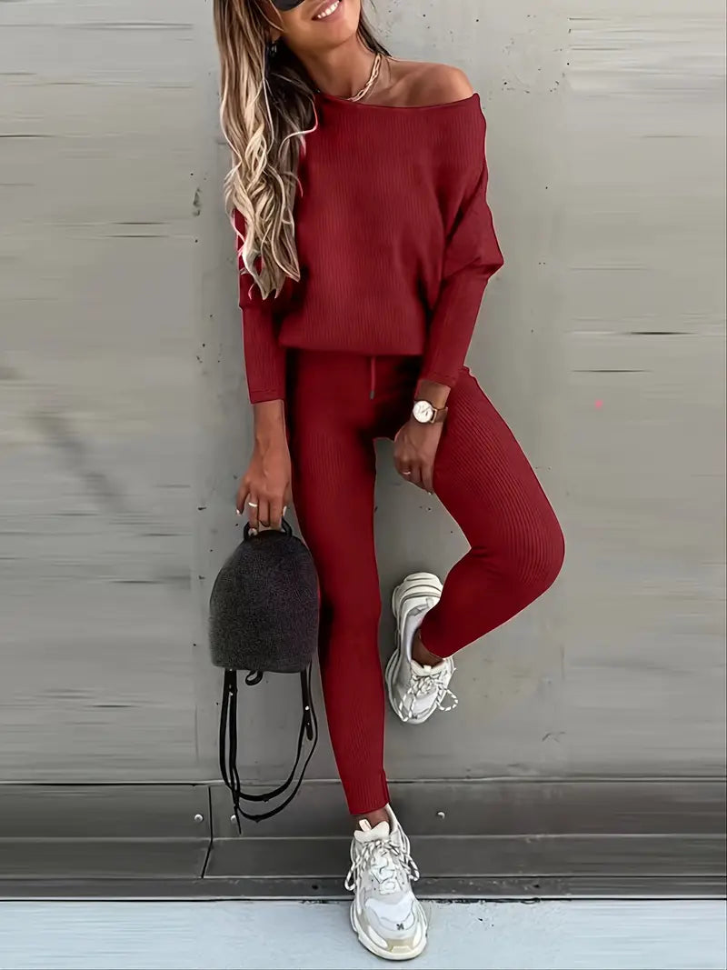 Casual Solid Sports Two-piece Set
